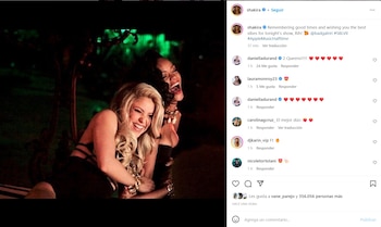 Shakira le desea suerte a Rihanna en su espectáculo de medio tiempo del Super Bowl (@shakira/Instagram)
