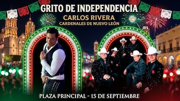 Carlos Rivera y los Cardenales de Nuevo León encabezarán el Grito en Pachuca el 15 de septiembre con conciertos gratuitos