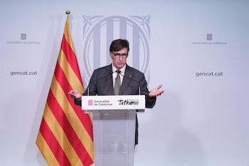 05/10/2026 El presidente de la Generalitat, Salvador Illa, ofrece una rueda de prensa tras la reunión de seguimiento del plan Inuncat, a 5 de octubre de 2026, en Barcelona, Catalunya (España). Se trata de una reunión de seguimiento del plan Inuncat por el episodio de lluvias intensas en Catalunya. El plan se mantiene activado en fase de emergencia.
POLITICA
David Zorrakino - Europa Press