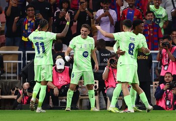 Los jugadores del FC Barceloan