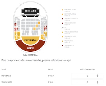 Mapa referencial de Teleticket muestra