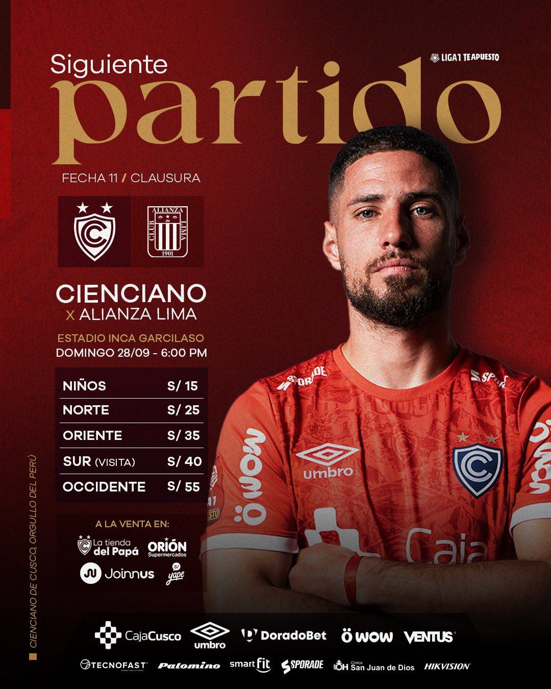 Preço de entrada para Ciensiano vs Alyanisa Lima