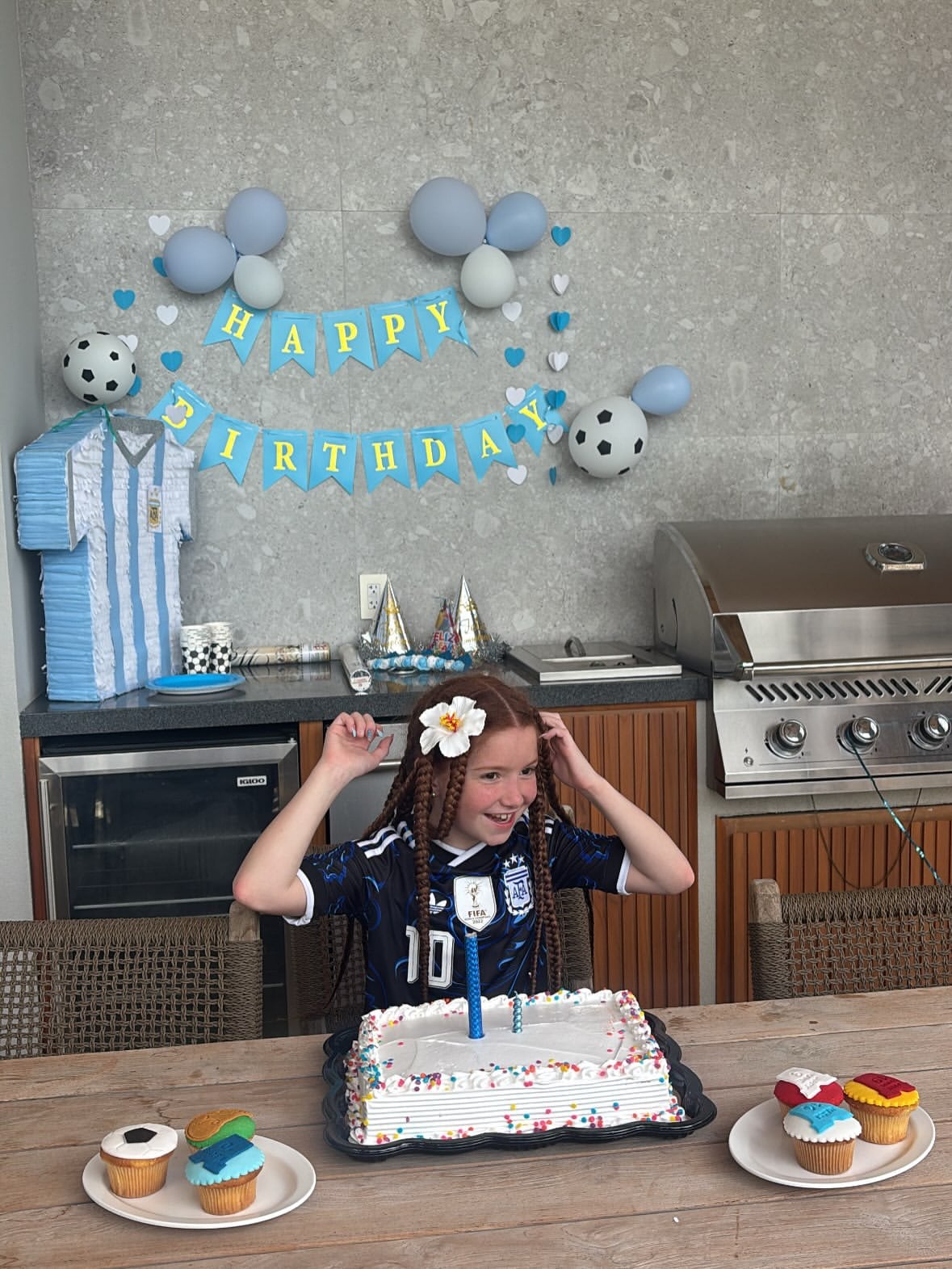 Shaina, hija de La Joaqui, cumplió 10 años y lo celebró con la temática de la selección (Instagram)