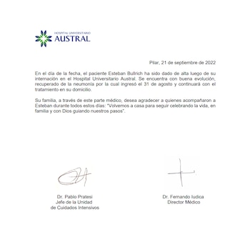 El último parte médico de