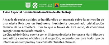 El comunicado de Protección Civil