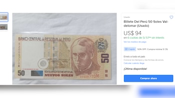 El billete de S/50 emitido