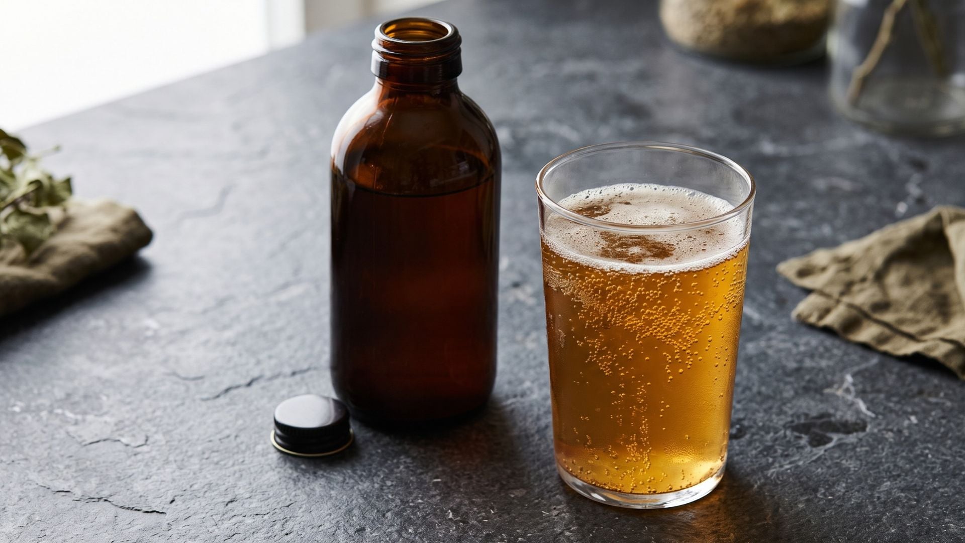 La kombucha combina acidez, gas y azúcares que las bacterias intestinales fermentan con rapidez (Imagen Ilustrativa Infobae)