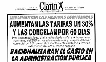 Tapa de Clarín de agosto