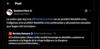 A través de su cuenta en redes sociales, el mandatario respondió a versiones que señalaban una posible restricción contra comunidades indígenas en la ciudad - crédito X