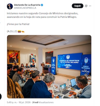 El presidente electo Abelardo de la Espriella lideró el segundo Consejo de Ministros - crédito @ABDELAESPRIELLA/X