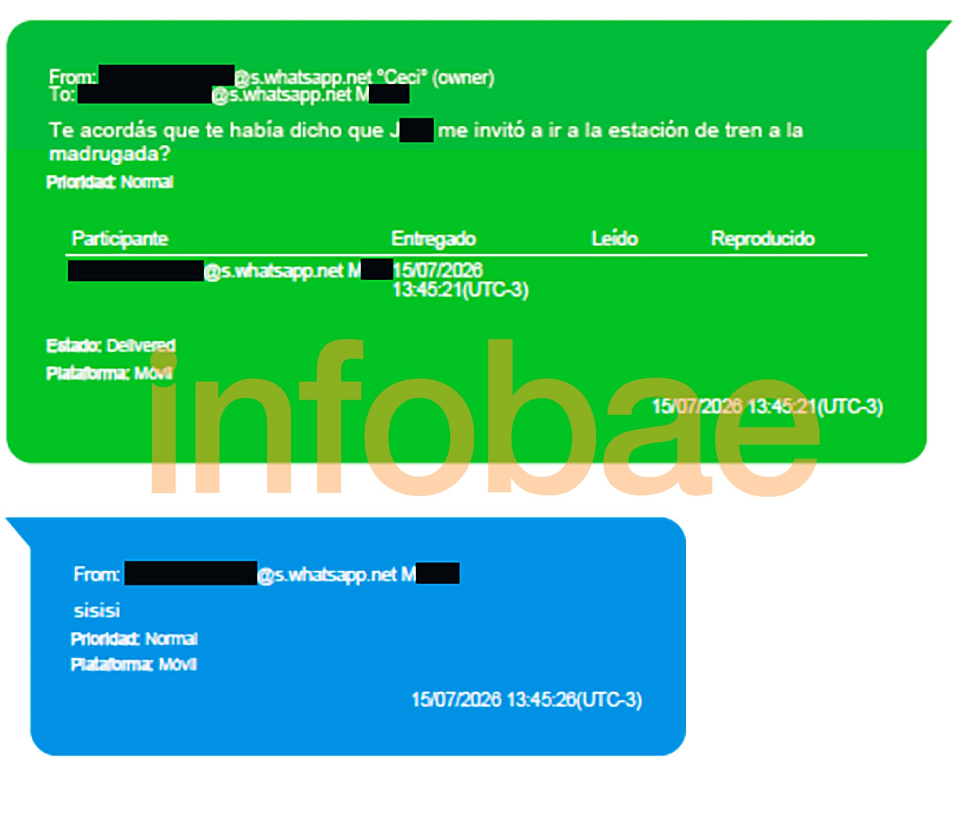 Los chats de Cecilia con su amiga un día antes del crimen