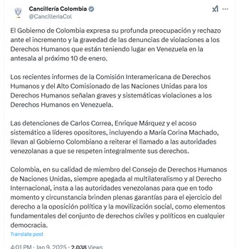 El Gobierno de Colombia rechazó
