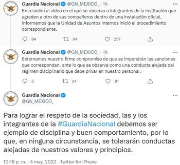 Guardia Nacional sancionará a agentes que ridiculizaron a compañero