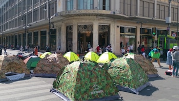 Manifestantes en los alrededores del Zócalo. (SSC)