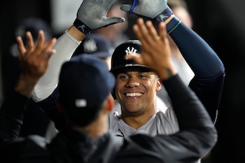 Aguilar Herrera confirmó que su siguiente paso será en la academia de Yankees, donde buscará su debut en Grandes Ligas. (AP Foto/Charles Rex Arbogast)