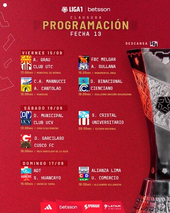 Programación de la fecha 13