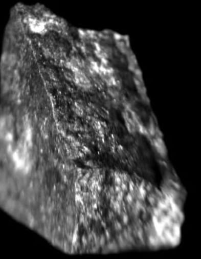 Fotografía del espécimen del meteorito Heredia exhibidoen la Escuela Centroamericana de Geología de laUniversidad de Costa Rica (Foto cortesía Revista Geológica de América Central).