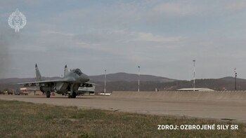 Un avión MiG-29 eslovaco despega