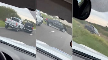 Video: persecución policial de película y disparos en plena Ruta 11 por dos camionetas robadas en Chaco