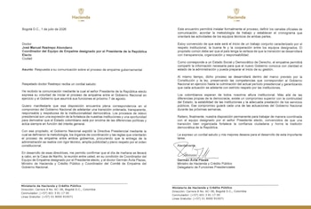 El Gobierno confirmó el inicio del proceso de empalme y citó la primera reunión entre los equipos de transición-crédito @MinHacienda/X