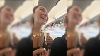 El vídeo publicado en TikTok por Brittney en el que se dan cuenta de que han cogido el vuelo equivocado (@brittneydzialo_)