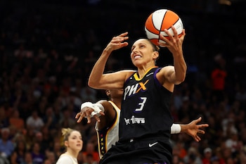 Con la casaca de Phoenix Mercury, en la WNBA (Mark J. Rebilas-USA TODAY Sports)