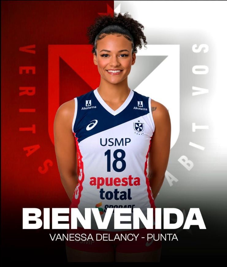 Vanessa Delancy llega a la Universidad San Martín con una trayectoria que incluye pasos por Alemania, Francia, Turquía, Grecia, Israel y Bulgaria. La punta alemana también disputó dos temporadas de la Liga de Naciones de Voleibol. (USMP Vóley Club)