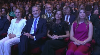 La princesa Leonor, el rey Felipe, la reina Letizia y la infanta Sofía en los Premios Princesa de Girona 2026 (Casa Real)