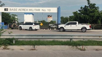 Convoy de Harfuch llegando a