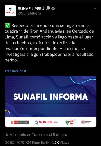 Personal de Sunafil se pronunció