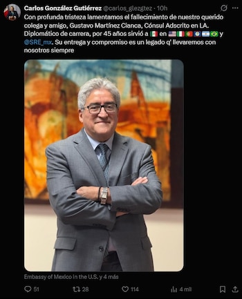 Mensaje de Carlos González Gutiérrez,