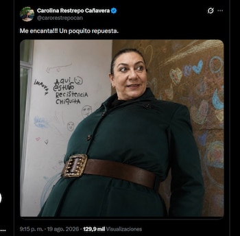 Un video en la sede principal del Icbf en Bogotá mostró a María Carolina Restrepo calificando de “abusivo” un mural hecho con tiza por niñas - crédito X