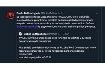 Guido Bellido pide a María