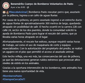 Los bomberos en Pasto confirmaron