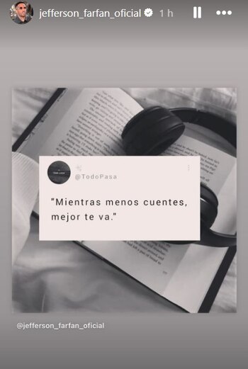 El mensaje de Jefferson Farfán después de que Melissa Klug anunciara apelación.