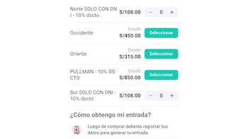 Precios de las entradas para