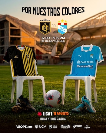Anuncio del CD Moquegua vs Sporting Cristal por el Torneo Clausura 2026. - créditos: CD Moquegua