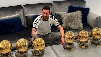 Messi, con sus seis Balones
