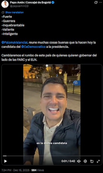 Papo Amín también felicitó a