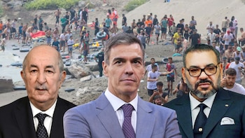 El triángulo entre Pedro Sánchez, Argelia y Marruecos que explica por qué el origen de la crisis migratoria de Ceuta genera tantas dudas (Montaje Infobae)