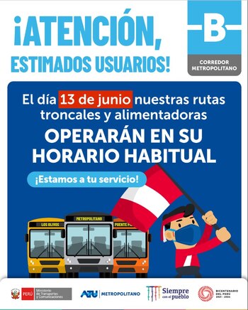 Horario del Metropolitano.