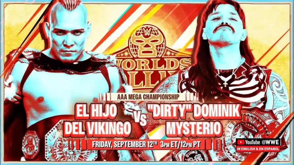 Tras la derrota de Mr. Iguana y Dragón Lee, el hijo de Rey Mysterio posó con el cinturón como provocación previa a Worlds Collide. (Captura de pantalla)