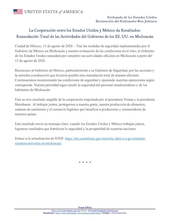 La misión diplomática advirtió que el estado mantiene la designación de Nivel 4 “No Viajar”, la más restrictiva del sistema de alertas del Departamento de Estado. Crédito: Especial