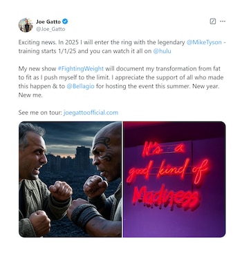 El posteo de Joe Gatto