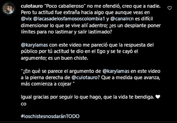 'Culotauro' reaccionó a la publicación