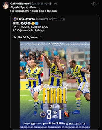 El tuit de Gabriel Barcos,