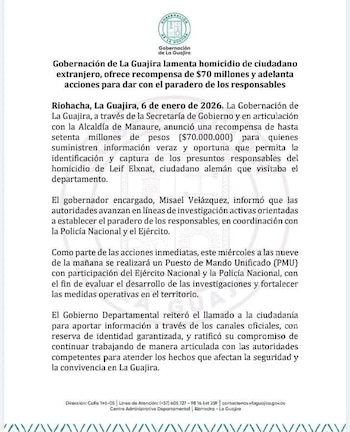 crédito Gobernación de La Guajira