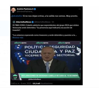Tras las declaraciones de Cabello,