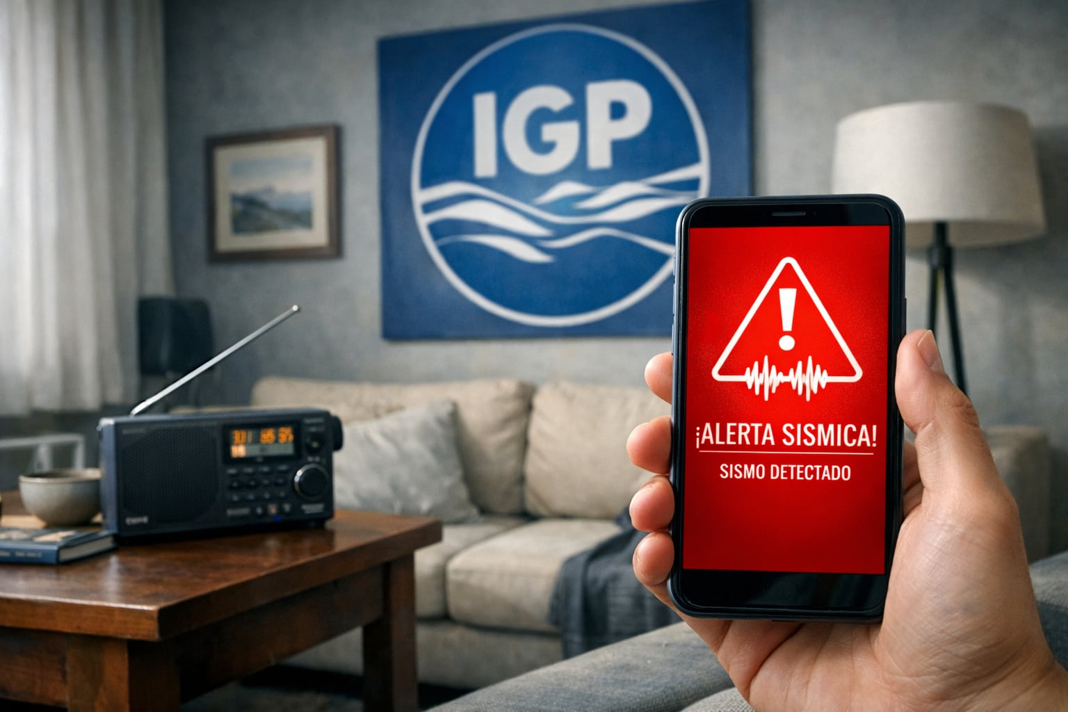 Un teléfono móvil en Lima muestra una alerta de sismo del Instituto Geofísico del Perú, que integra la prevención sísmica en el entorno doméstico. (Imagen Ilustrativa Infobae)