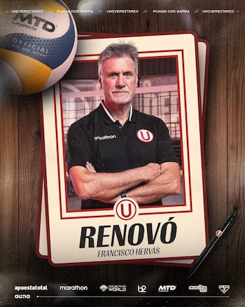 Francisco Hervás continuará en Universitario de Deportes para la temporada 2026/27 de la Liga Peruana de Vóley. Crédito: Instagram Universitario.